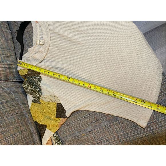 Anthropologie Lazy Sundays Boho Balloon Sleeve Waffle Knit Sweater, Size Medium - Picture 8 of 8